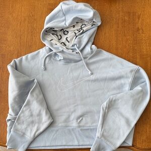 Nike Sky Blue Cropped Pullover Hoodie